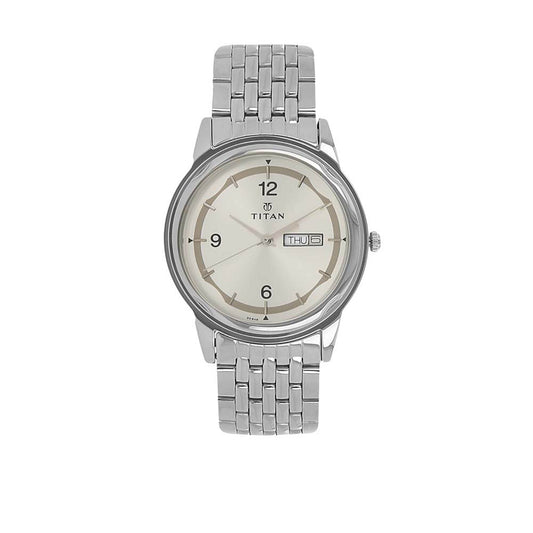 Titan, Men, Analog, Watch, Silver Dial, Stainless steel Strap, 1638SM01