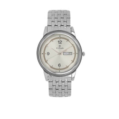 Titan Men's Watch Analog, Silver Dial Silver Stainless Steel Strap Watch, 1638SM01