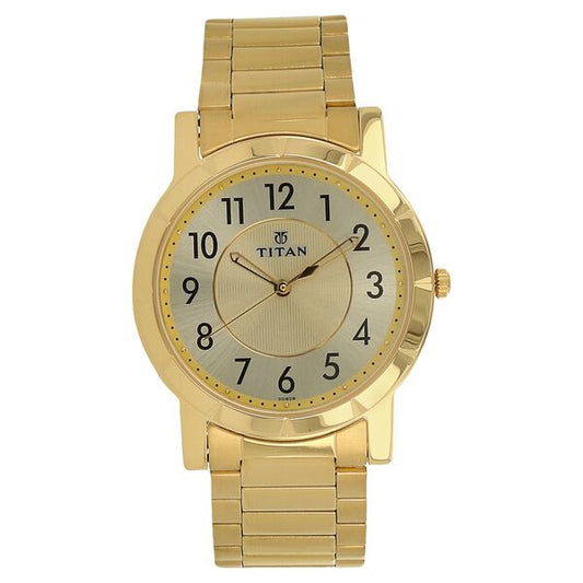 Titan, Men, Analog, Watch, Champagne Dial, Stainless steel Strap, 1647YM02