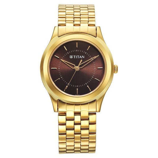 Titan, Men, Analog, Watch, Brown Dial, Stainless steel Strap, 1648YM06