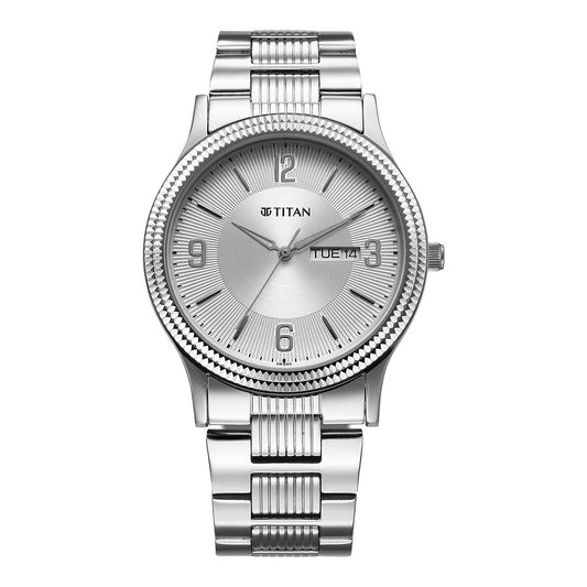 Titan, Men, Analog, Watch, Silver Dial, Stainless steel Strap, 1650SM02