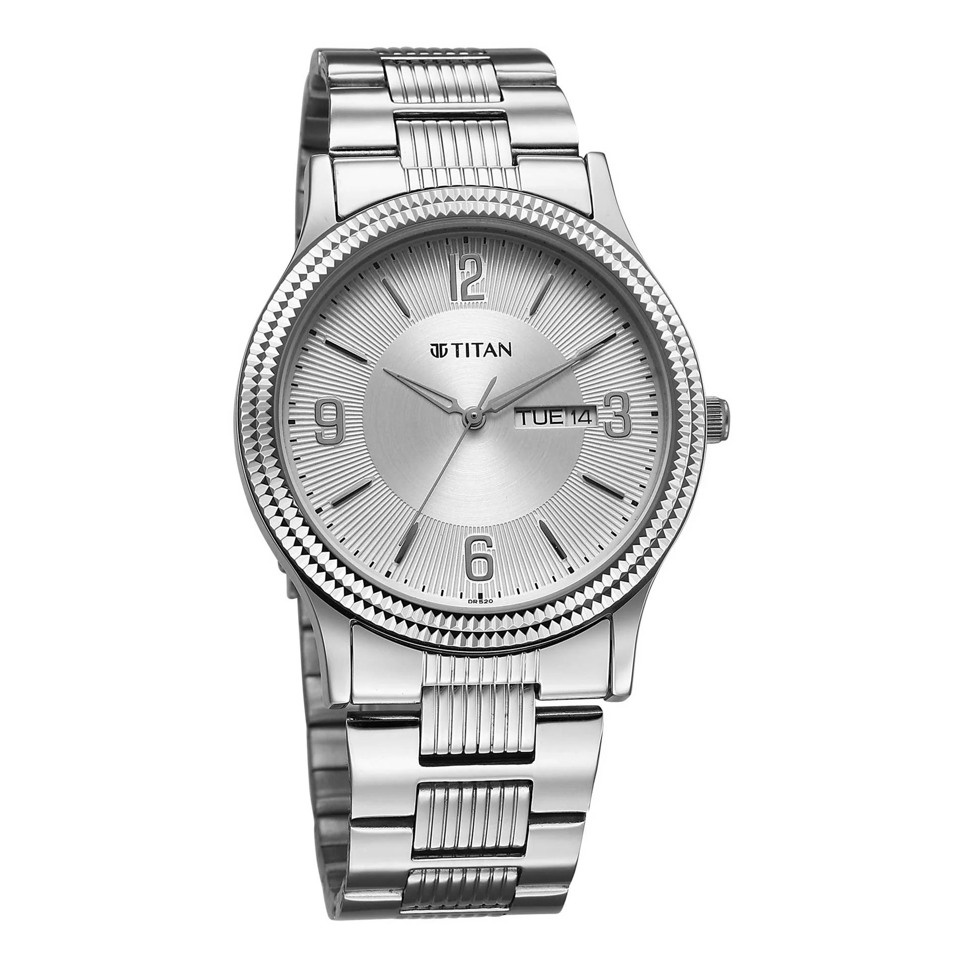 Titan Men's Watch Analog Silver Dial with Silver Stainless Steel Band, 1650SM02