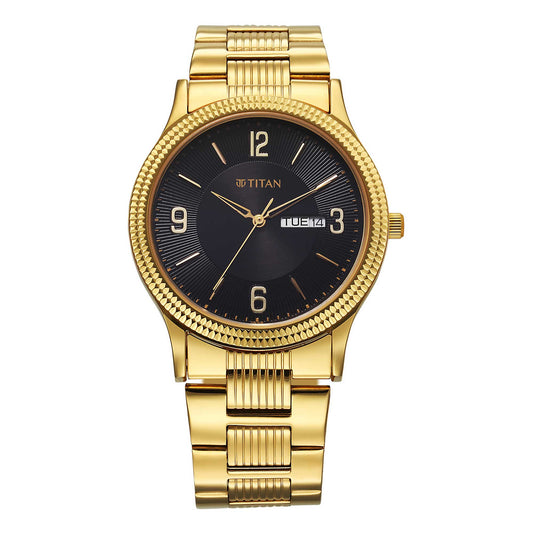 Titan, Men, Analog, Watch, Black Dial, Stainless steel Strap, 1650YM10