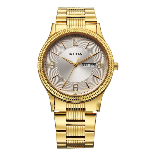 Titan, Men, Analog, Watch, Beige Dial, Stainless steel Strap, 1650YM11