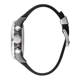 Quantum Men's Choronograph Watch Analog Black with Black Silicone Band, HNG834.651