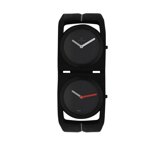 Titan, Men, Analog, Watch, Black Dial, Silicone Strap, 1653NP01