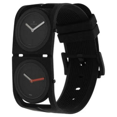 Titan Men's Sport Edge Watch Dual time, Black Dial With Black Silicone Strap, 1653NP01