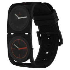 Titan Men's Sport Edge Watch Dual time, Black Dial With Black Resin Strap, 1653NP02