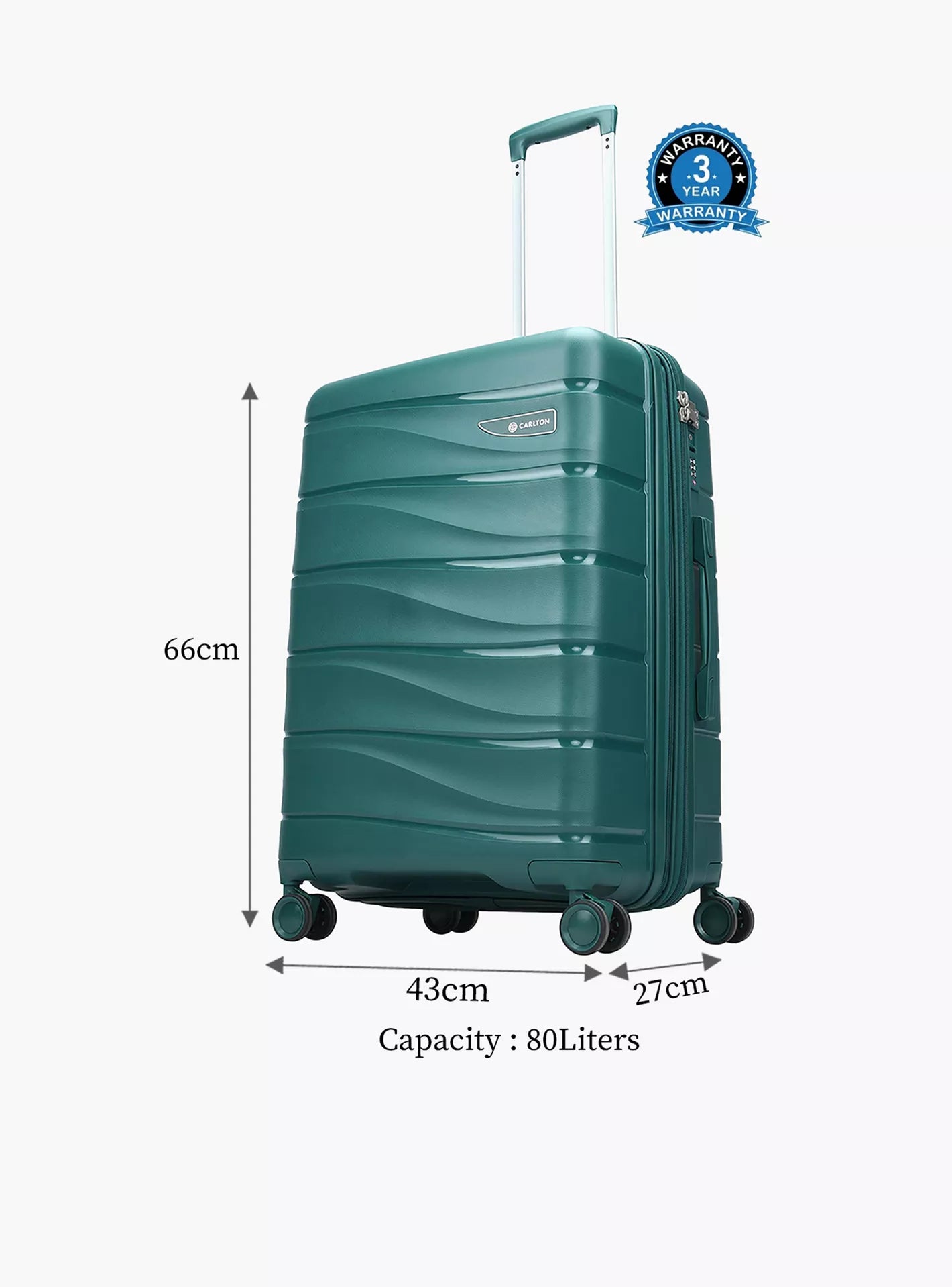 Carlton Olympus Active 66cm Poseidon 8 Wheel Hard Top Trolley, OLYMPUSACTIVE66PSD