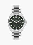 Lee Cooper Men's Watch Analog, Green Dial Silver Metal Band, LC07839.370