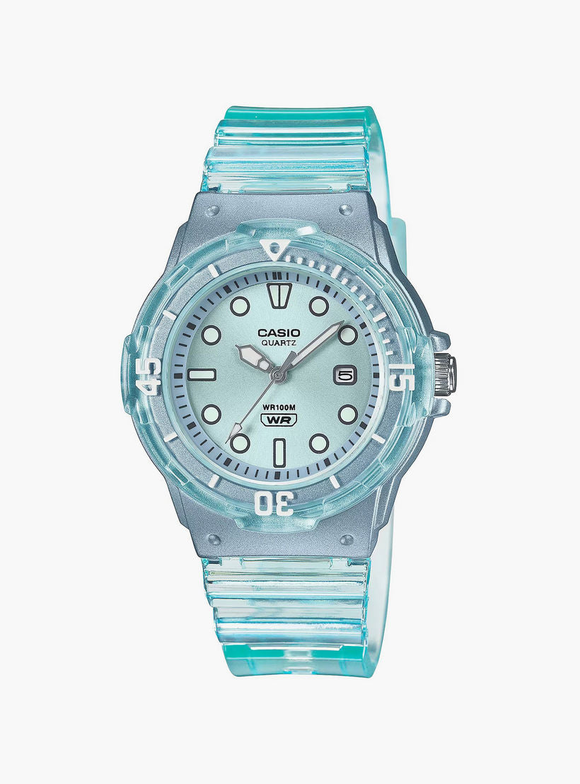 Casio Women's Watch Analog Blue Dial With Translucent Resin Band, LRW-200HS-2EVDF