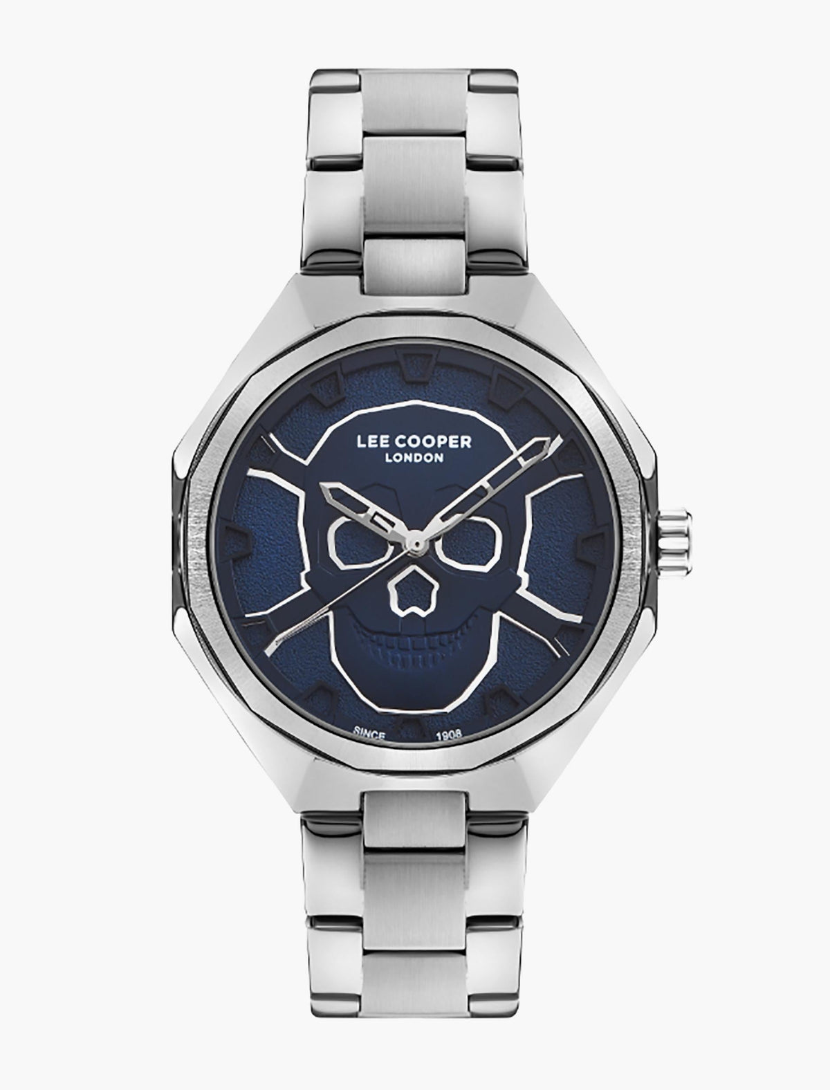 Lee Cooper Men's Watch Analog, Blue Dial, Silver Stainless Steel Strap, LC07640.390 Lee Cooper watch LC07640.390