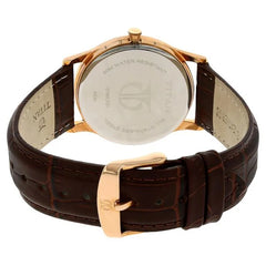 Titan Men's Watch Analog Black Dial With Brown Leather Strap, 1674WL01