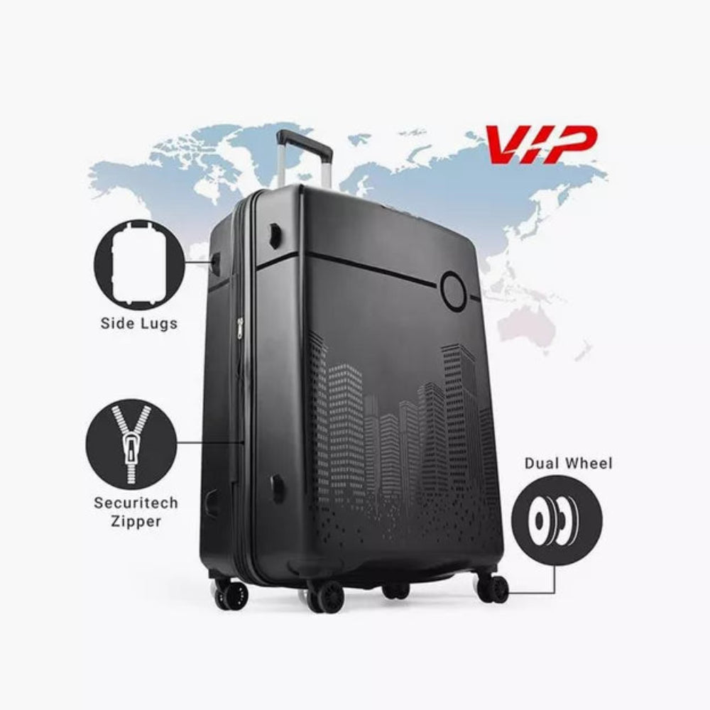 VIP Cityscape Plus 67cm Hardcase Trolley Jet Black, CITYSCAPEPLUS67BLK