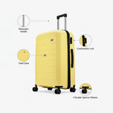 VIP Trekk 55cm Hard Case Trolley 360Â° Light Yellow, TREKK55YL