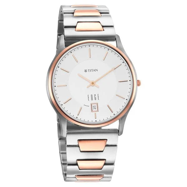 Titan Men's Edge Watch Analog, Silver Dial With Silver Stainless Steel Band, 1683KM01