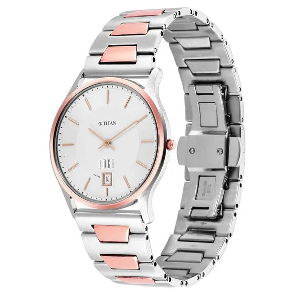 Titan Men's Edge Watch Analog, Silver Dial With Silver Stainless Steel Band, 1683KM01
