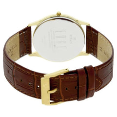 Titan Men's Watch Analog, Edge Collection White Dial Brown Leather Strap Watch, 1683YL01