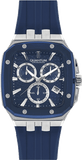 Quantum Men's Chronograph Watch Dark Blue Dial Dark Blue Silicone Band, HNG1033.399