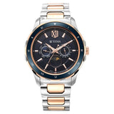 Titan Regalia Premium Quartz Multifunction Men's Watch with Blue Dial and Stainless Steel Strap,1688KM06