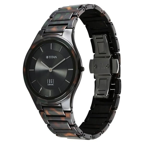 Titan Edge Ceramic Men's Watch Analog in Arctic White Dial With Ceramic Strap, 1696KC04