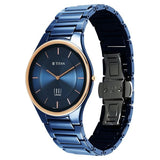 Titan Edge Ceramic Men's Watch Analog Blue Dial with Blue Ceramic Band, 1696KC05