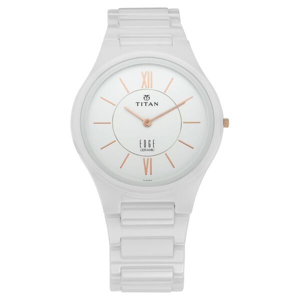 Titan Edge Ceramic Men's Watch Analog in Arctic White Dial With Cerami ...