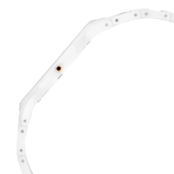 Titan Edge  Ceramic Quartz Analog White Dial White Strap Watch for Men, 1696QC04