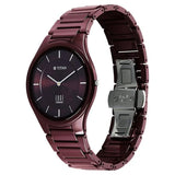 Titan Wine Ceramic Quartz Analog Men's watch with Maroon Dial and Ceramic Strap, 1696QC19