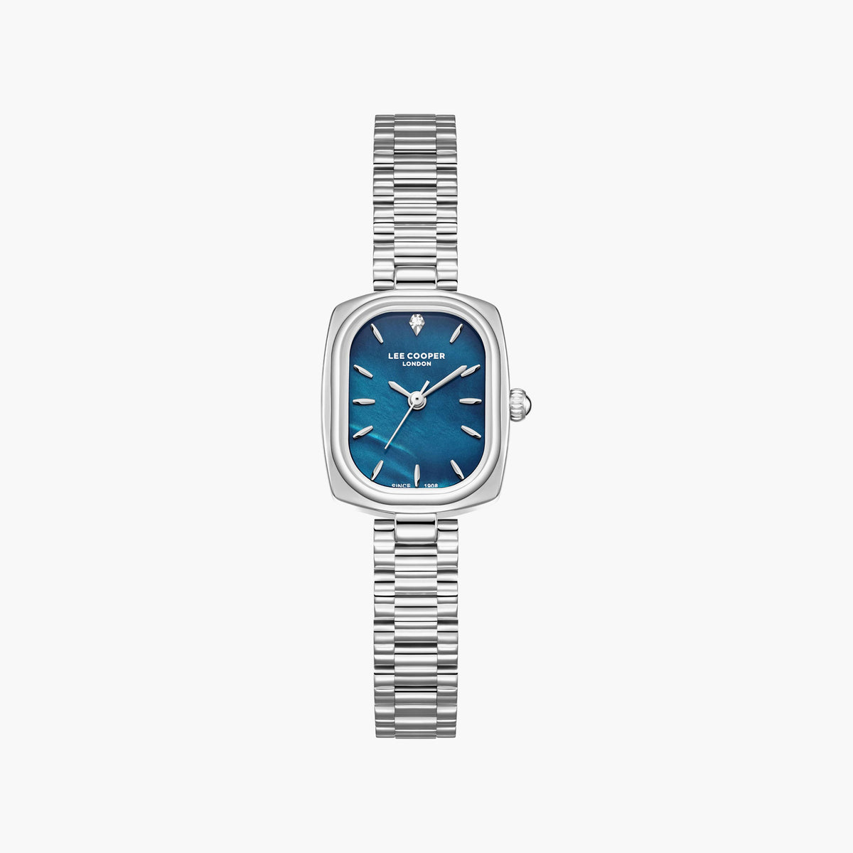 Lee Cooper Women's Analog Watch with Blue Mother Of Pearl Dial and Stainless Steel Band, LC08347.390