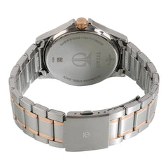 Titan Men's Watch Classique Collection Analog, Brown Dial Silver & Gold Stainless Strap, 1698KM01