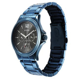 Titan Men's Multifunction Watch Analog Anthracite Dial With Blue Stainless Steel Band, 1698QM01