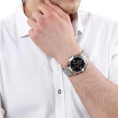 Titan Men's Watch Classique Collection Analog, Black Dial Silver Stainless Strap, 1698SM01
