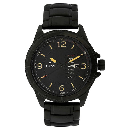 Titan, Men, Analog, Watch, Black Dial, Stainless steel Strap, 1701NM01