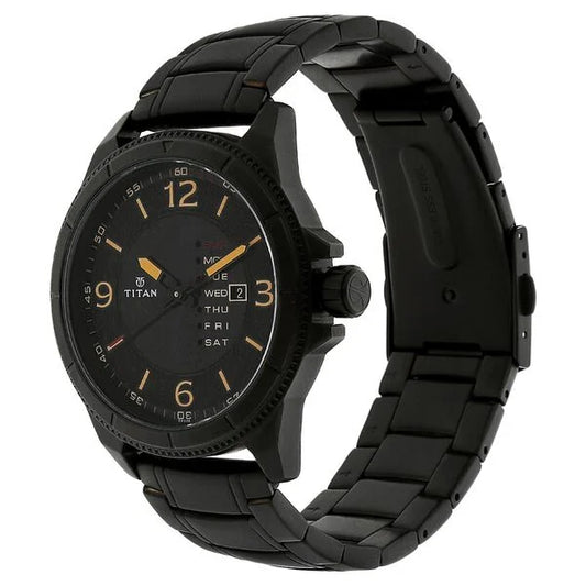 Titan, Men's, Analog Watch, Black Dial, with Stainless Steel Band, TI-1701NM01