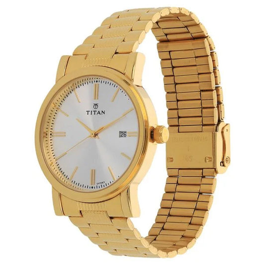 Titan, Men's, Analog Watch, Silver Dial, with Stainless Steel Band, TI-1712YM02