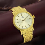 Titan Men's Watch Analog Champagne Dial with Gold Stainless Steel Band, 1712YM03