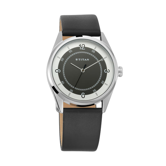Titan, Men, Analog, Watch, Black Dial, Leather Strap, 1729SL04