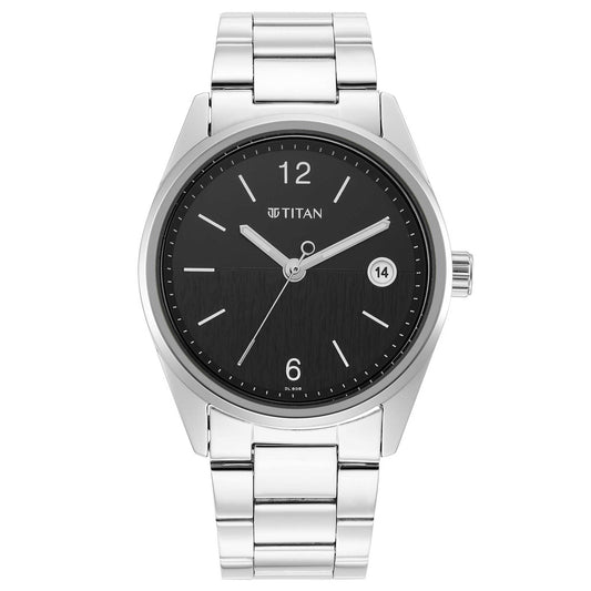 Titan, Men, Analog, Watch, Black Dial, Stainless steel Strap, 1729SM08