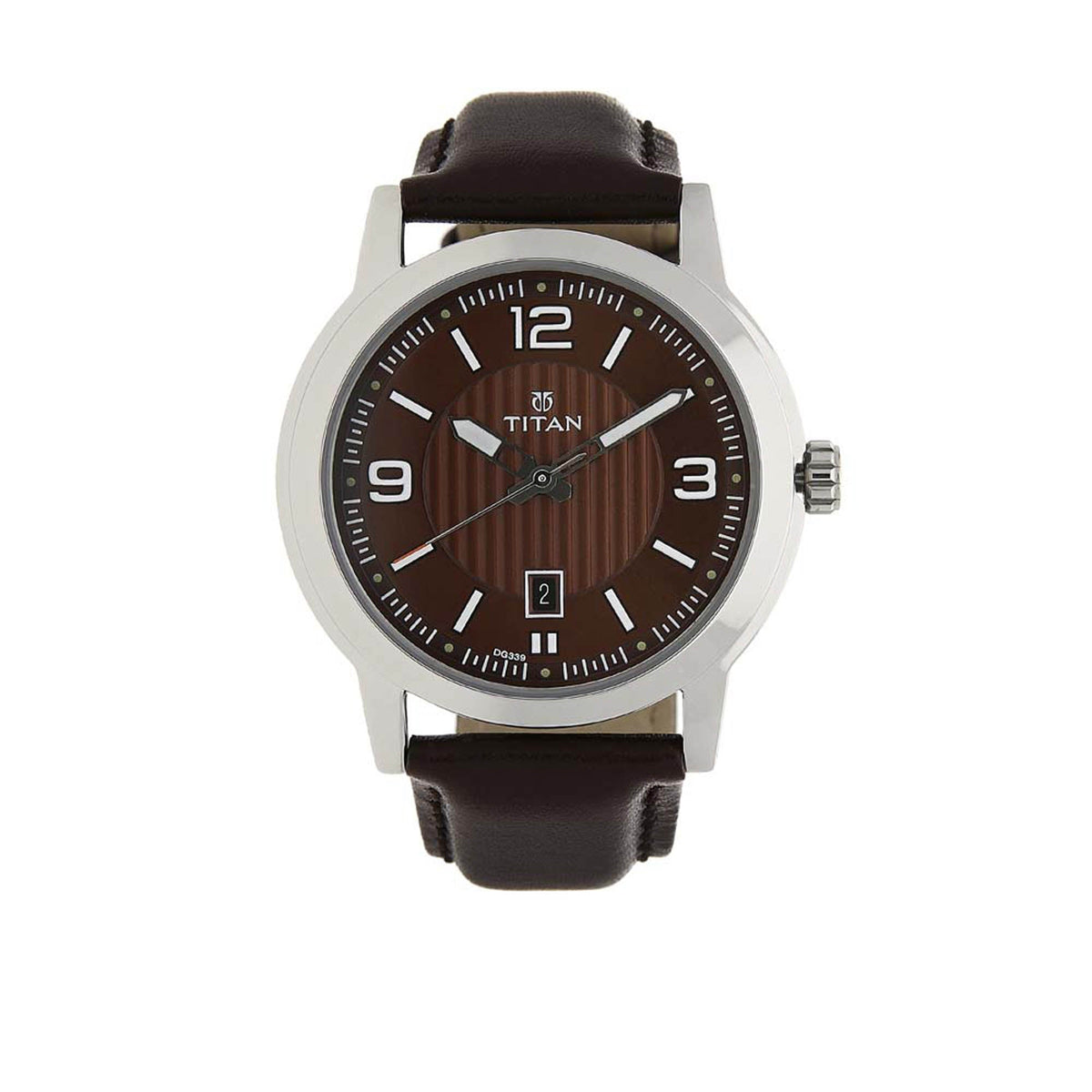 Titan Men's Watch Classique Collection Analog, Brown Dial Brown Leather Strap, 1730SL03