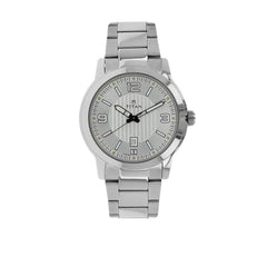 Titan Men's Watch Classique Collection Analog, Silver Dial Silver Stainless Strap, 1730SM01