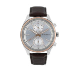 Titan Men's On Trend Multifunction Watch Silver Dial With Brown Leather Band, 1733KL02