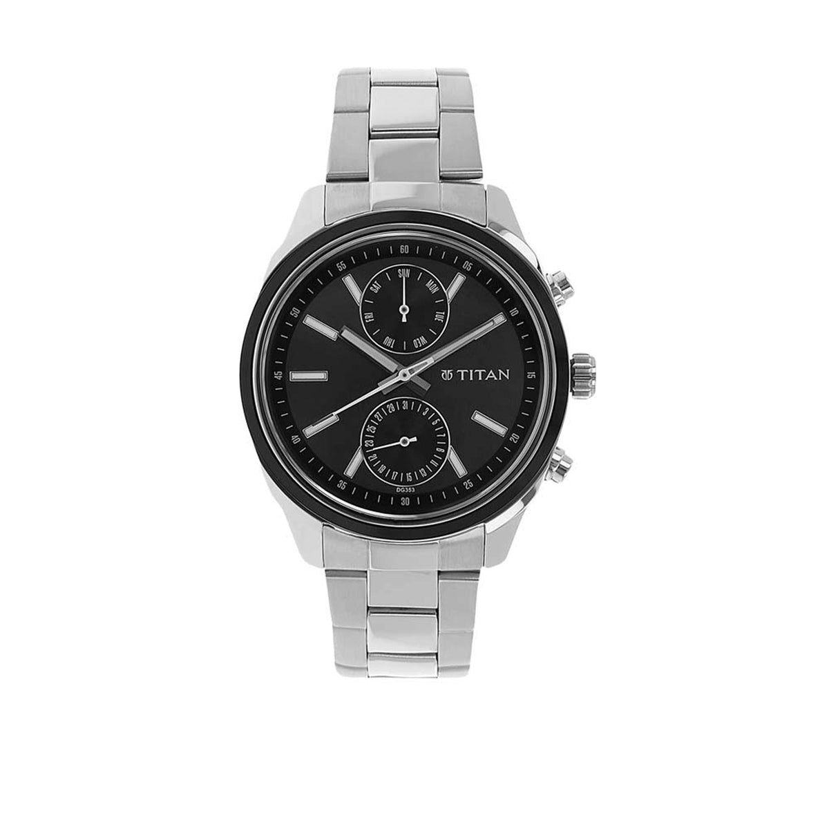 Titan Men's Watch Classique Collection Analog, Black Dial Silver Stainless Strap, 1733KM01