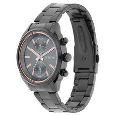 Titan  Men's Watch Classique Collection Analog, Black Dial Black Stainless Strap, 1733NM01