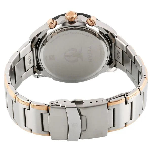 Titan Men's Multifunction Watch Anthracite Dial With Stainless Steel Strap, 1748KM01