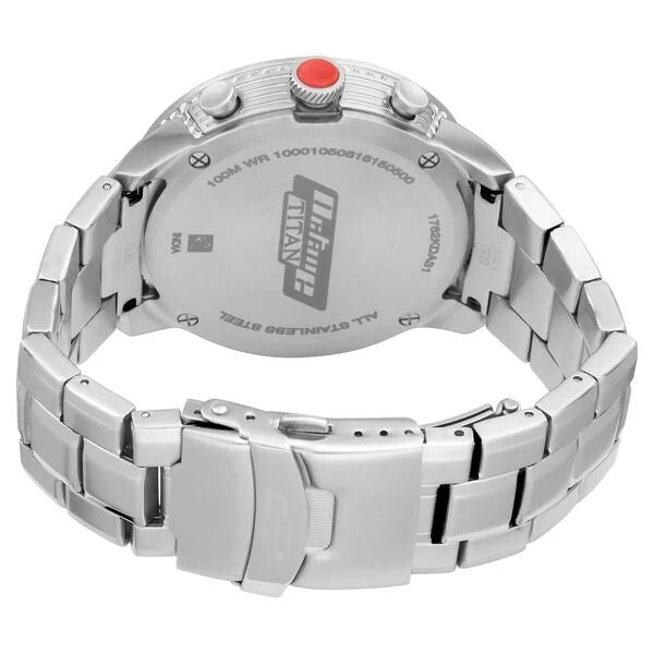 Titan Octane Men's Watch Analog Silver Dial With Silver Stainless Steel  Strap, 1762KM01