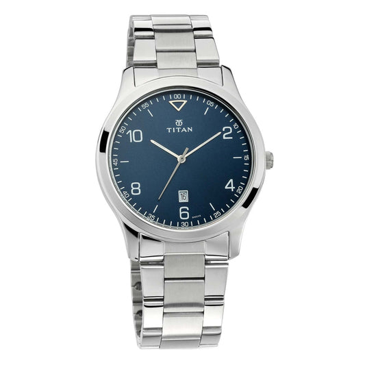 Titan, Men, Analog, Watch, Blue Dial, Stainless steel Strap, 1770SM03