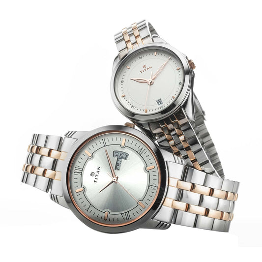 Titan, Unisex, Analog Watch, Silver Dial, with Stainless Steel Band, TI-1774KM01P