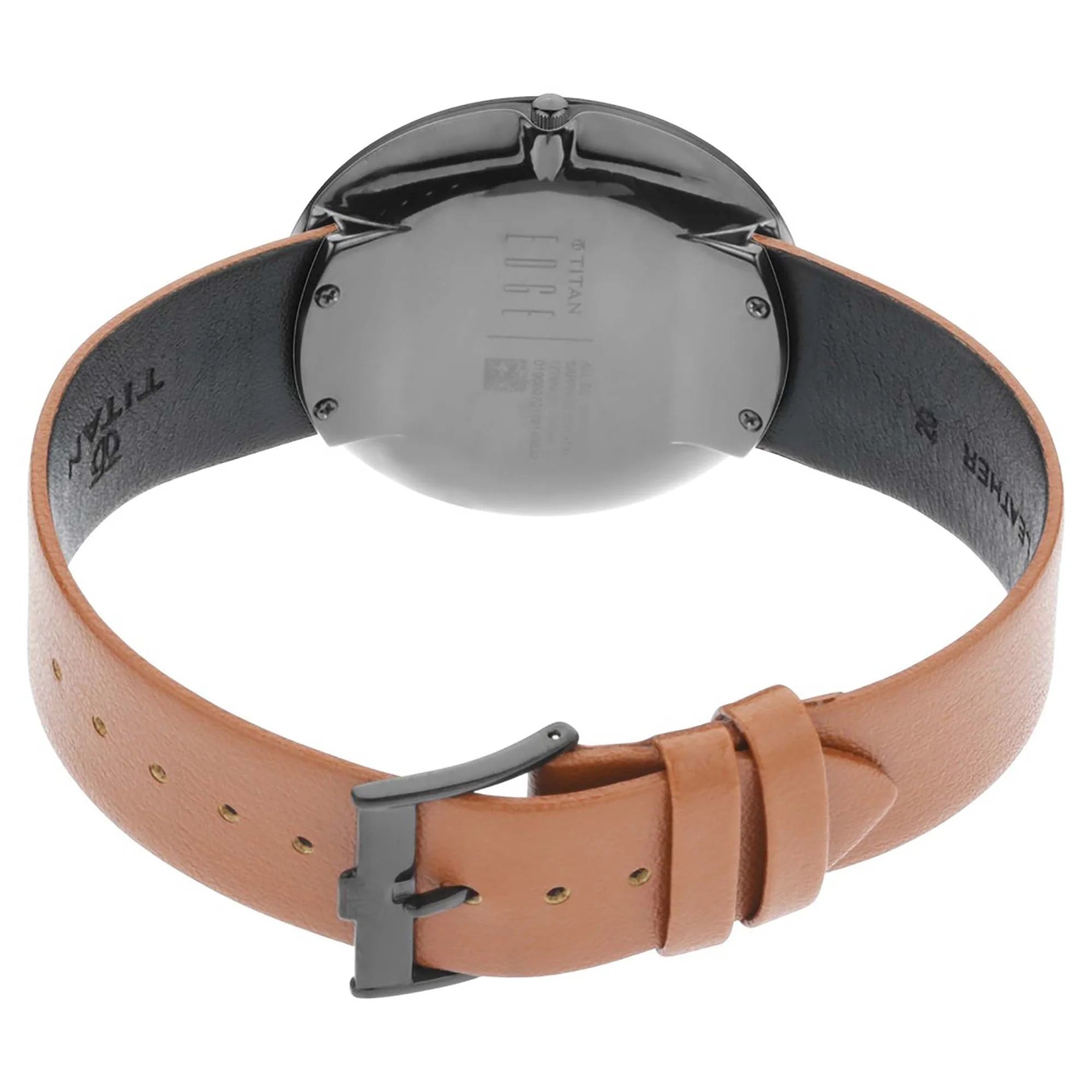Titan Men's Edge Watch Analog Anthracite Dial With Brown Leather Strap, 1779NL01