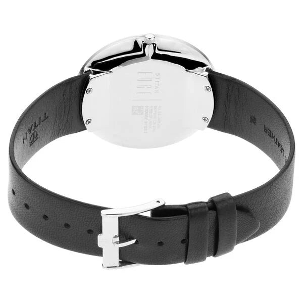 Titan Men's Watch Analog Silver Dial With Black Leather Strap, 1779SL01